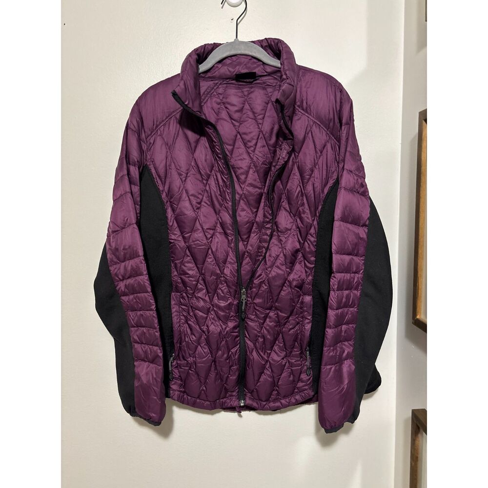 90% Down Puffer Jacket Plum Quilted Lightweight Insulated Coat M/L Cozy Outdoor